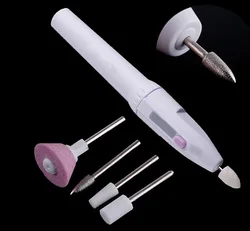 Mini Nail Electrical Polisher With 5 Drill Heads Nail Art Tip Manicure Toenail Drill File Tool Nail Grinder Polisher Set Hot New