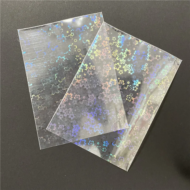 50PCS 11 Styles 58x87mm Laser Foil Star Heart Card Sleeves For Game Storage Bag Board Protector Trading Idol Cards Shield Cover