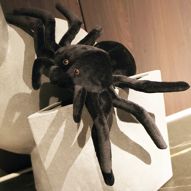 

20-120cm Kawaii Simulation Spider Plush Toys Stuffed Animal Arachnid Soft Doll Black Sleeping Pillow Birthday Gifts for Children