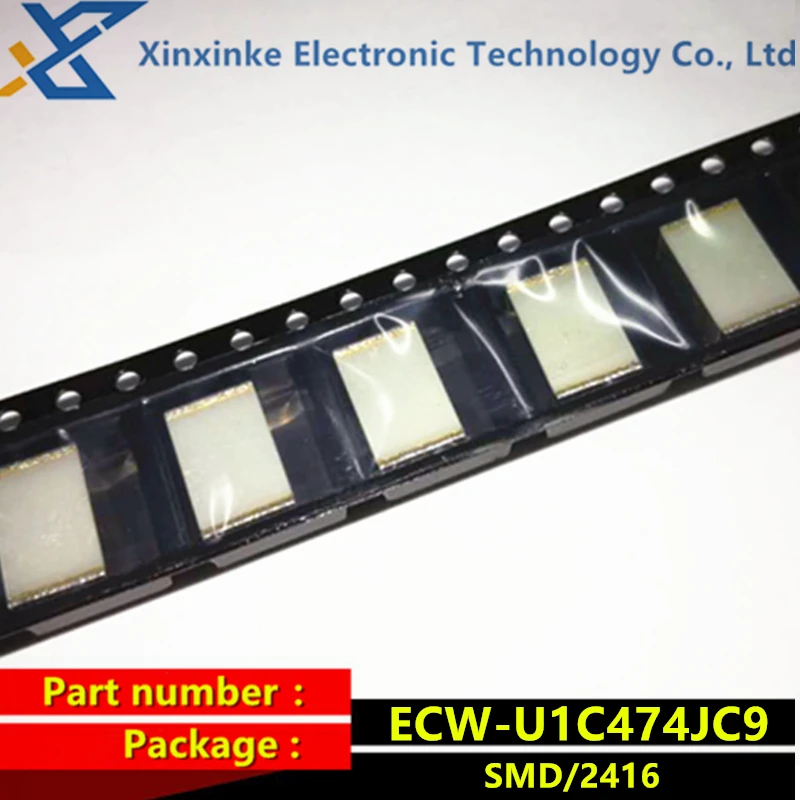 ECWU1C474JC9 SMD metallized film capacitor 0.47uF 16VDC 5% PEN FILM 2416 470nF ECW-U1C474JC9 CBB polyester capacitor