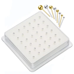 36 Pcs/Lot 925 Sterling Silver Ball Shape Classic Nose Stud Nose Piercing Ear Cartilage Jewelry Piercing Nariz Plata