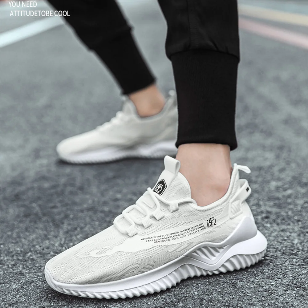 Summer New Flying Woven Outdoor Walking Basketball Shoes Fashion Mesh Casual Shoes Men's Lightweight Breathable Sports Shoes