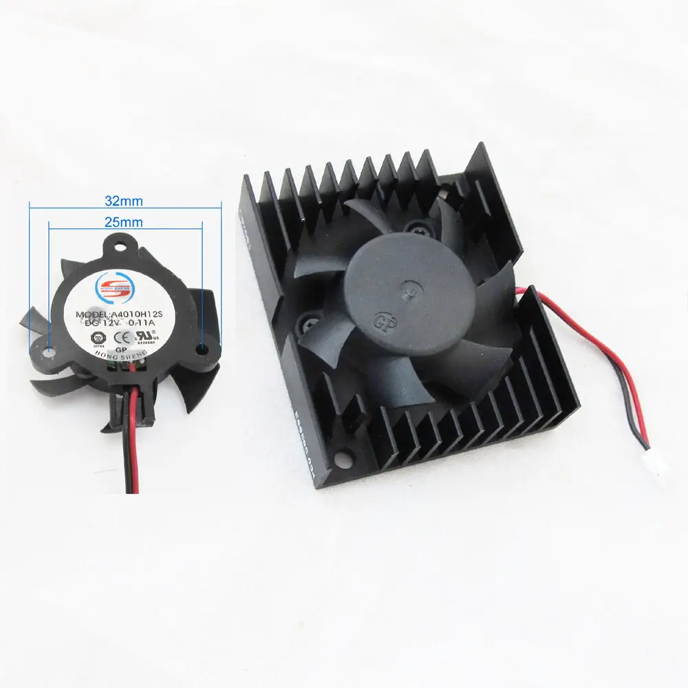 1pc Black Aluminum Frame DC Cooling Fan 12V 0.11A  40mm x 40mm x 10mm 4010 2pin