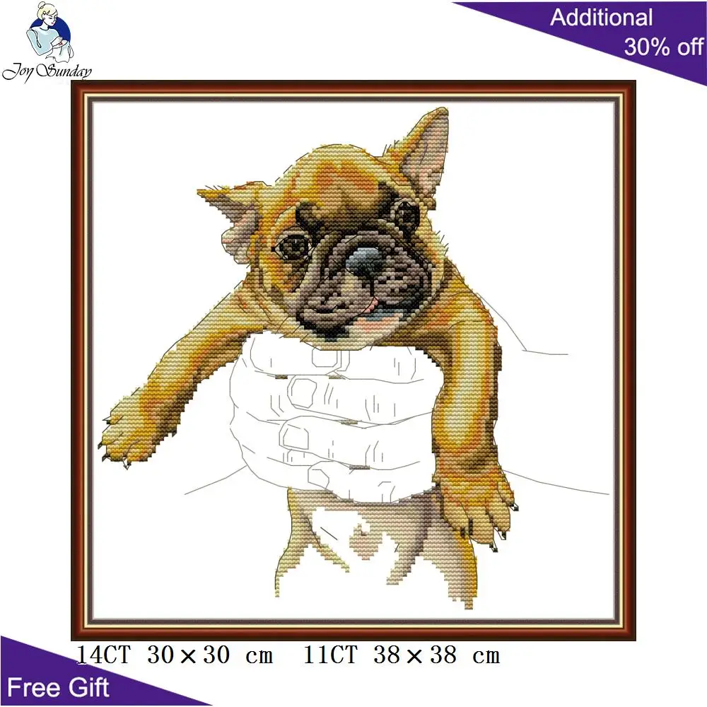 Joy Sunday Cross Stitch Kits, Pug, Badger, Guinea Pig, Yellow Puppy, Kitten in the Palm, DA522, DA523, DA524, DA525, DA526