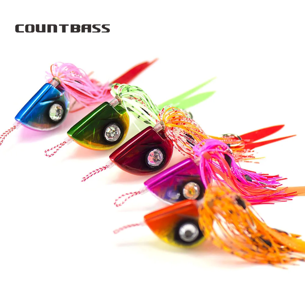 

Countbass Fire Ball Tai Rubber Kabura Jig Slider Fishing Lure Salty Rubber Skirt Sinker Snapper Jigging 5PCS 100g 3.5oz