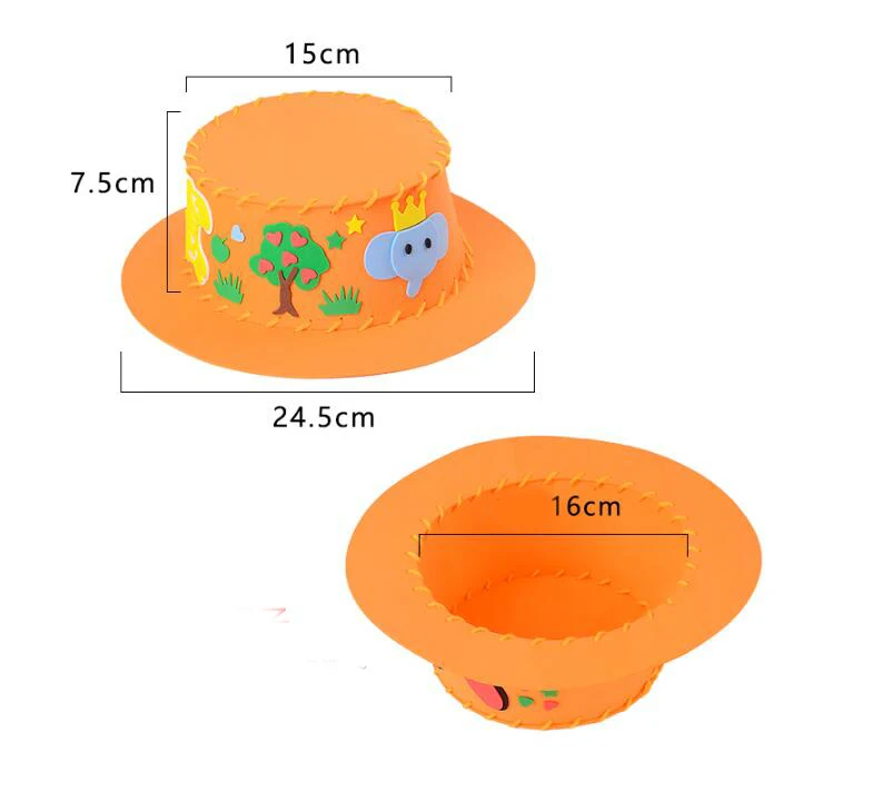 3Pcs Hand-made 3D EVA Hat Children DIY Handmade Hat 3D EVA Handmade Craft Gifts Kits DIY Hat Craft Toys for Kids GYH