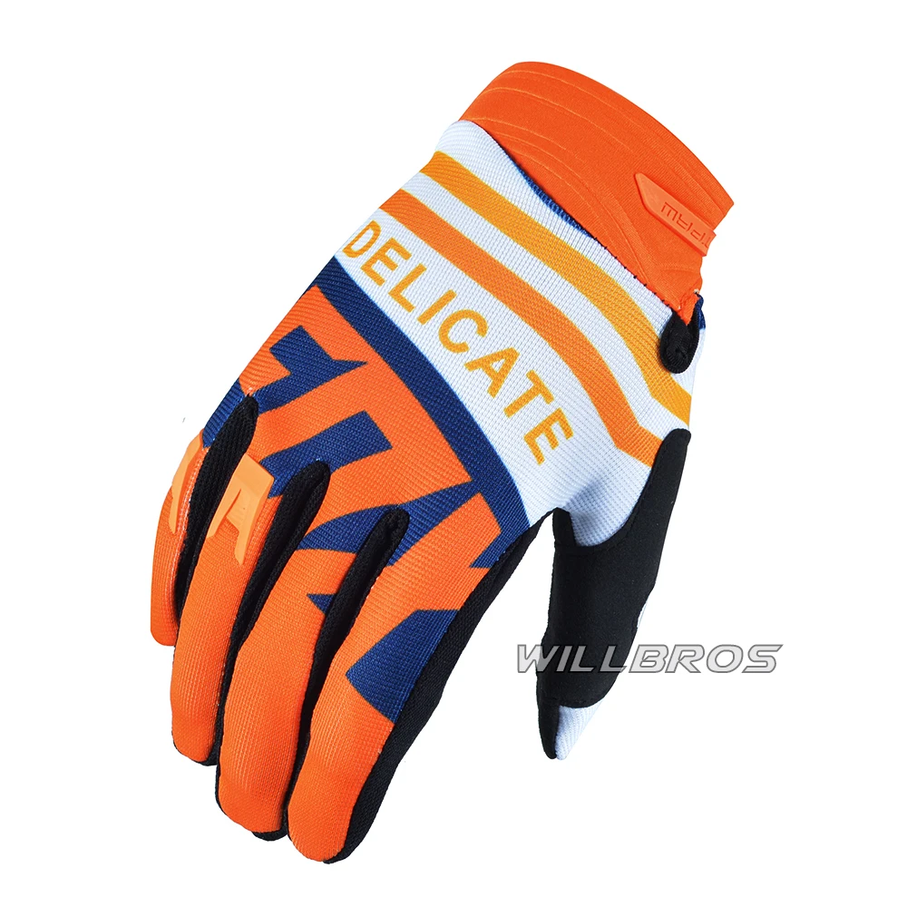 

Delicate Fox Gloves MX Dirt Bike Cycling Guantes Mountain Bicycle Offroad Orange Luvas