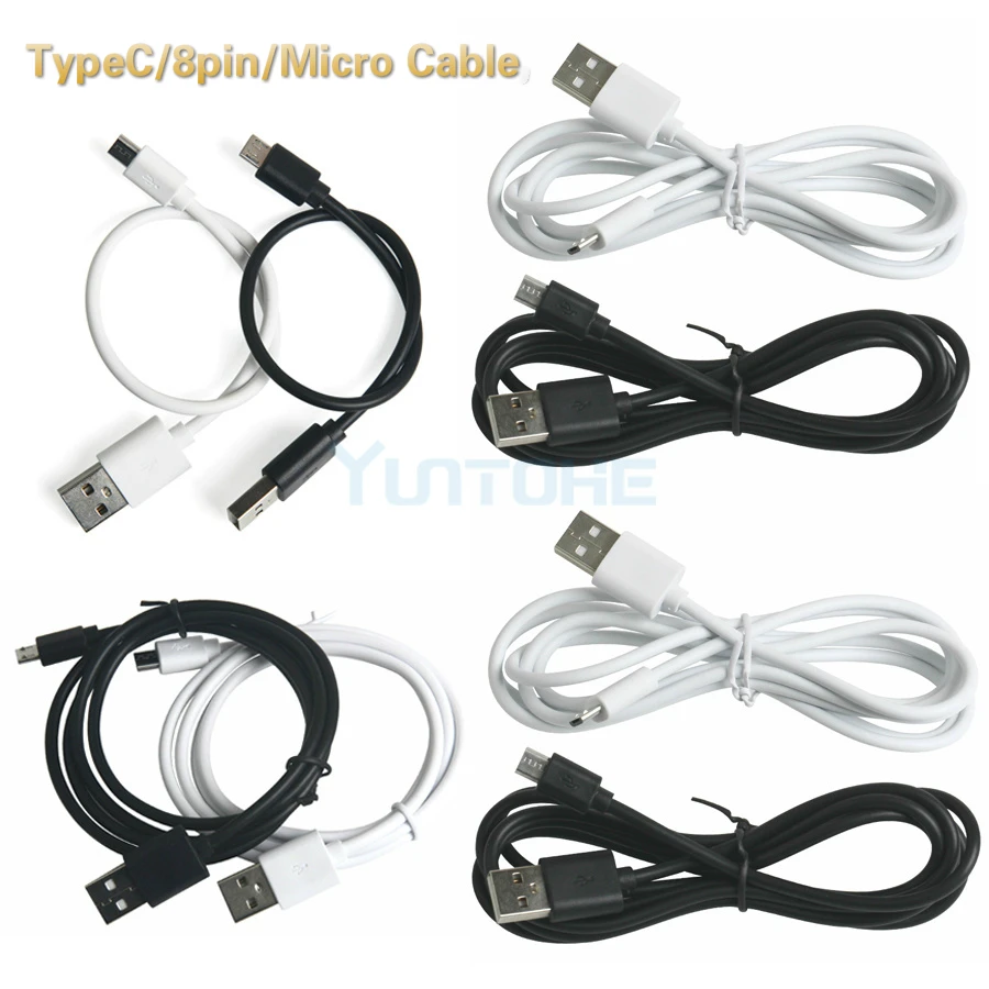 

500pcs 0.25m 1m 2m 3m Micro USB Cable for Apple iPhone 11 X 12 13 Type C Fast Data Sync 2A Charging Cable for Samsung S9 Andorid