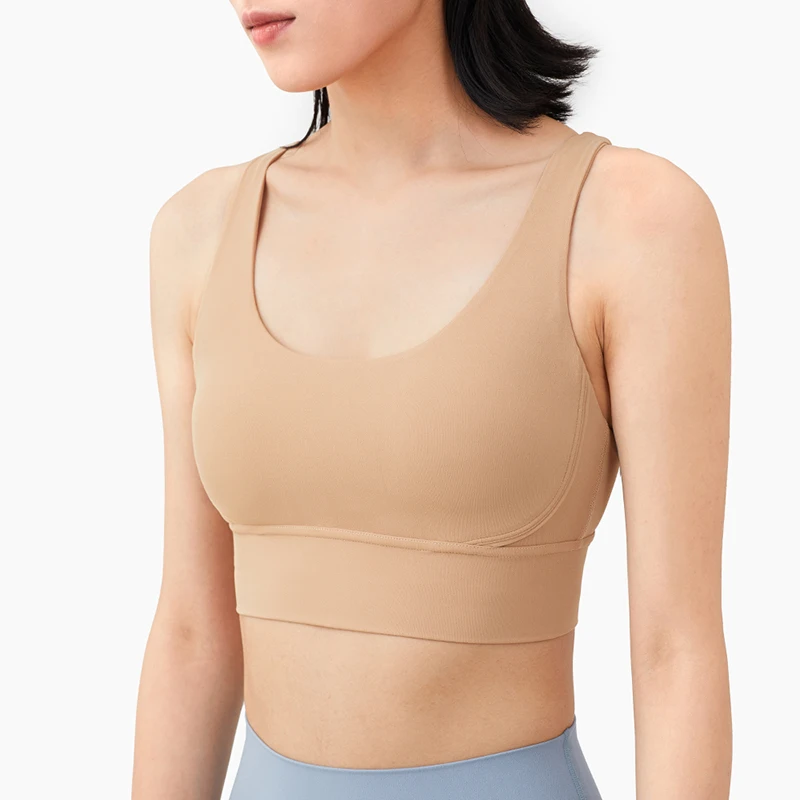 Vnazvnasi-Sutiã Esportivo de Nylon e Spandex para Mulheres, Tops de Ioga Respiráveis, Roupa Esportiva Traseira, Nova Cor