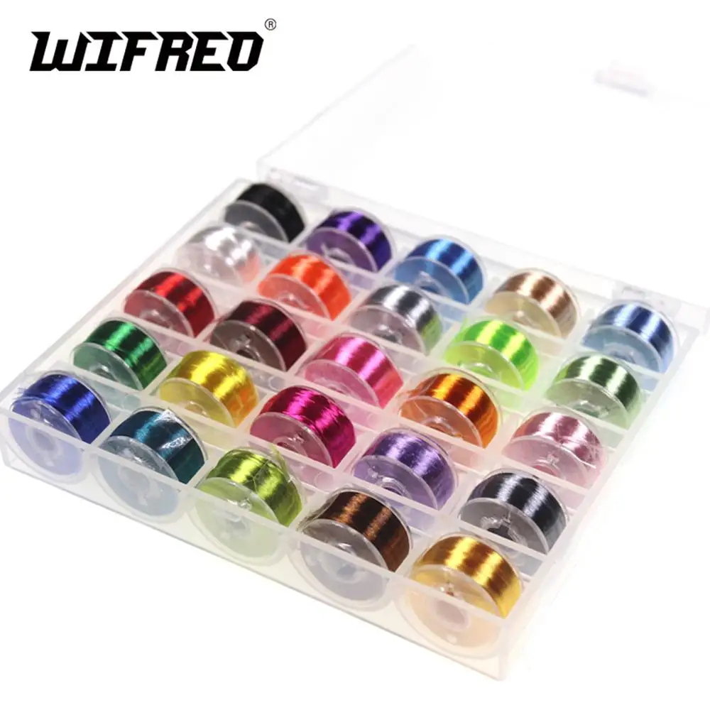 Wifreo 25 Colors Assorted 200D Fishing Flies Tying Line Material Fly Tying Thread For Small Fly Bodies Dry Wet Flies