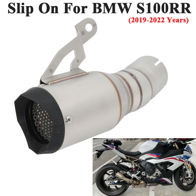 Slip On For BMW S1000RR S1000 RR 2019 2020 2021 2022 Motorcycle Exhaust Escape System Modify Link Pipe Stainless Steel Muffler