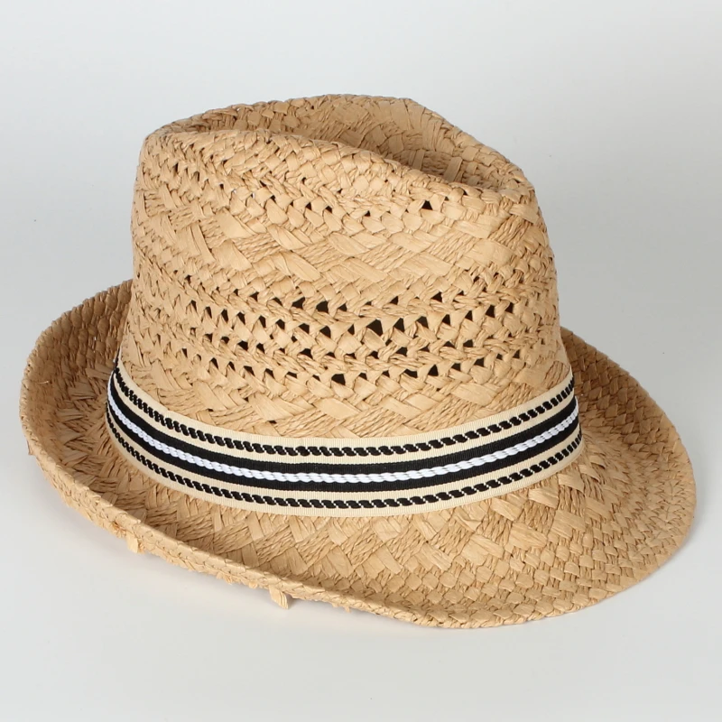 Summer Sunshade Lady Outdoor Wide brim Hat Panama Beach Resort Hat Collapsible Straw Hats for Women Spring Summer Autumn Paper 3