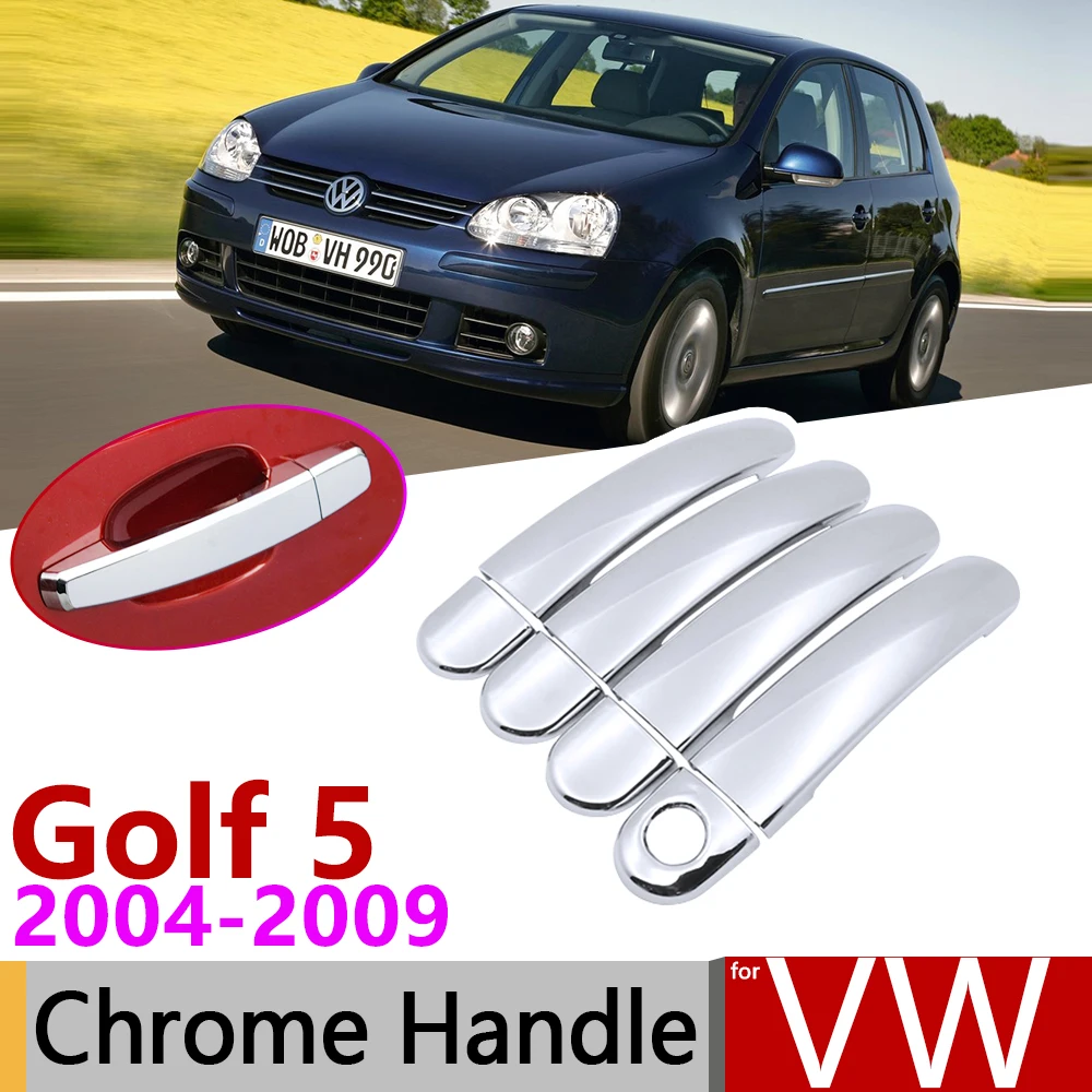 

for Volkswagen VW Golf 5 MK5 Golf V Rabbit 1K GTI 2004~2009 Chrome Door Handle Cover Car Accessories Stickers Trim Set 2005 2008