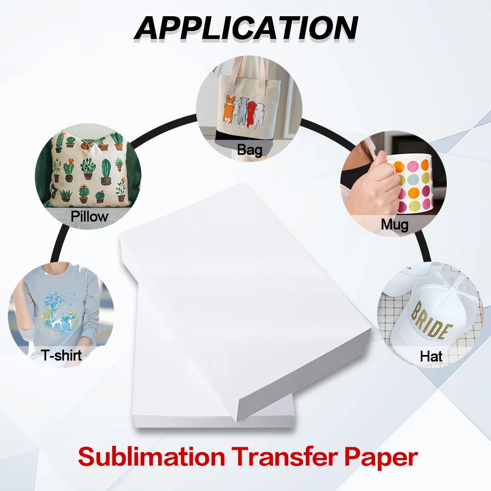 Imagem -06 - Papel de Impressão por Sublimação a4 50 Folhas Transferência de Calor Algodão Poliéster Camiseta Chapéu Copo para Impressora Jato de Tinta