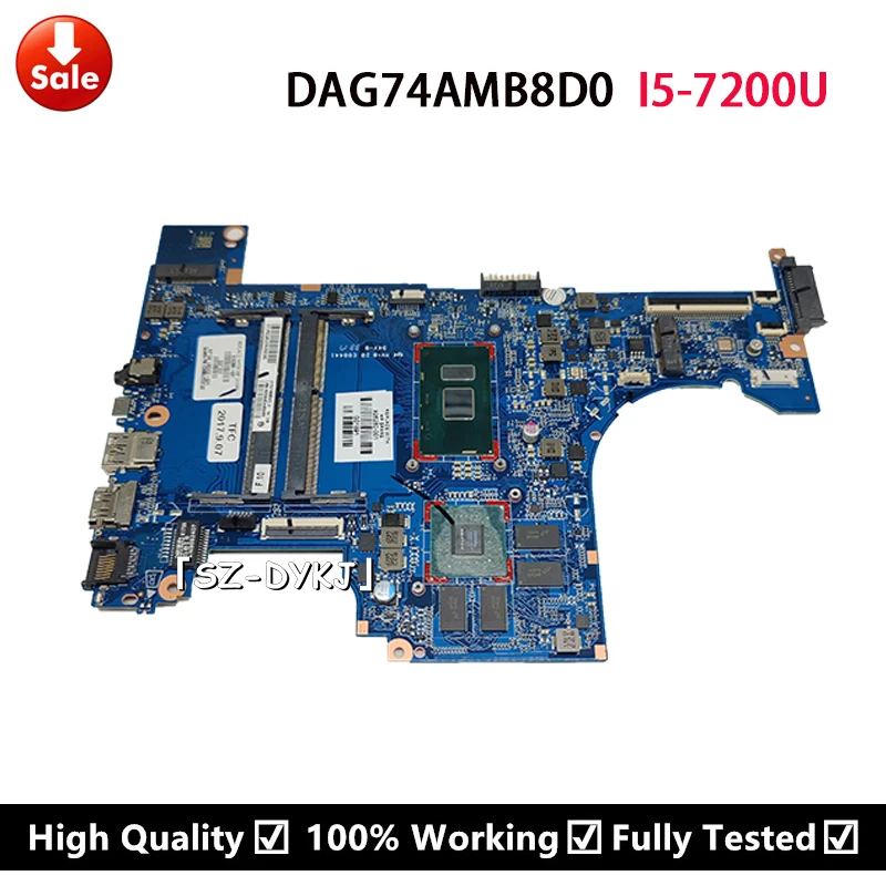 

For HP Pavilion 15-CC 15T-CC NoteBook PC Laptop Motherboard 926280-001 926280-601 i5-7200u DAG74AMB8D0 G74A Mainboard