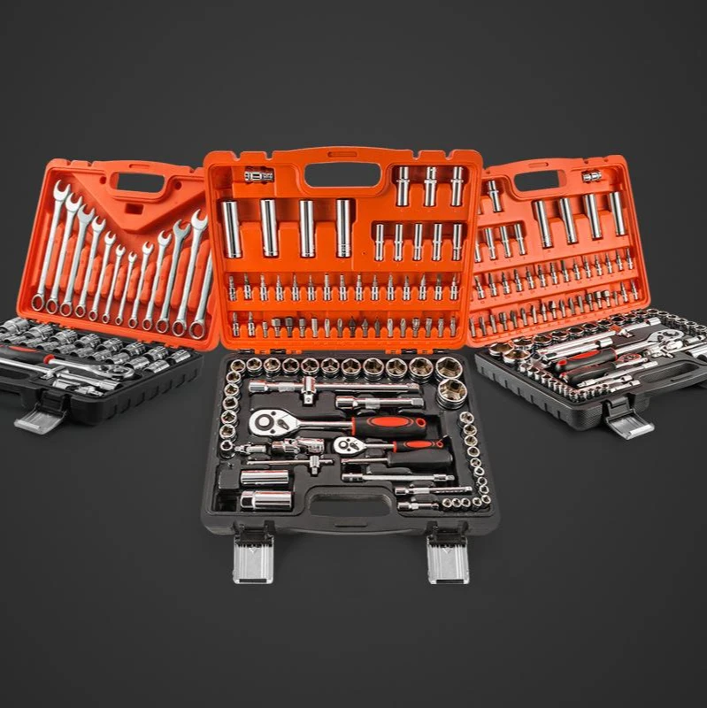 53Pcs Car Socket Repair Tool Tire Removal Kit Multi-Function Wrench Spark Plug Socket Car Toolbox