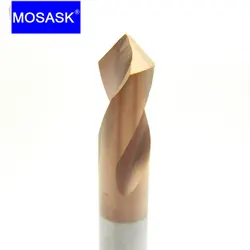 MOSASK HRC60 WGTCDDZ Coated Tungsten Carbide Steel Point Angle 90 Degree Spot Machining Hole Chamfering Tool Drill Bit