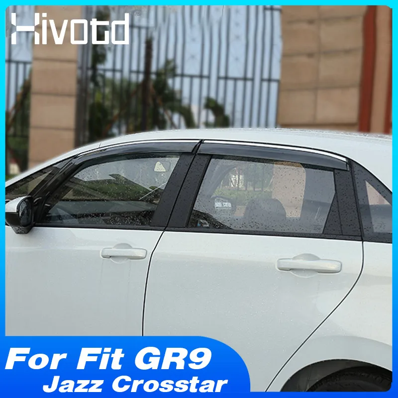 Car Side Window Visor Rain Guard Vent Covers Protection Interior Decor Shelters Accessories For Honda Fit GR9 Jazz Crosstar 2021