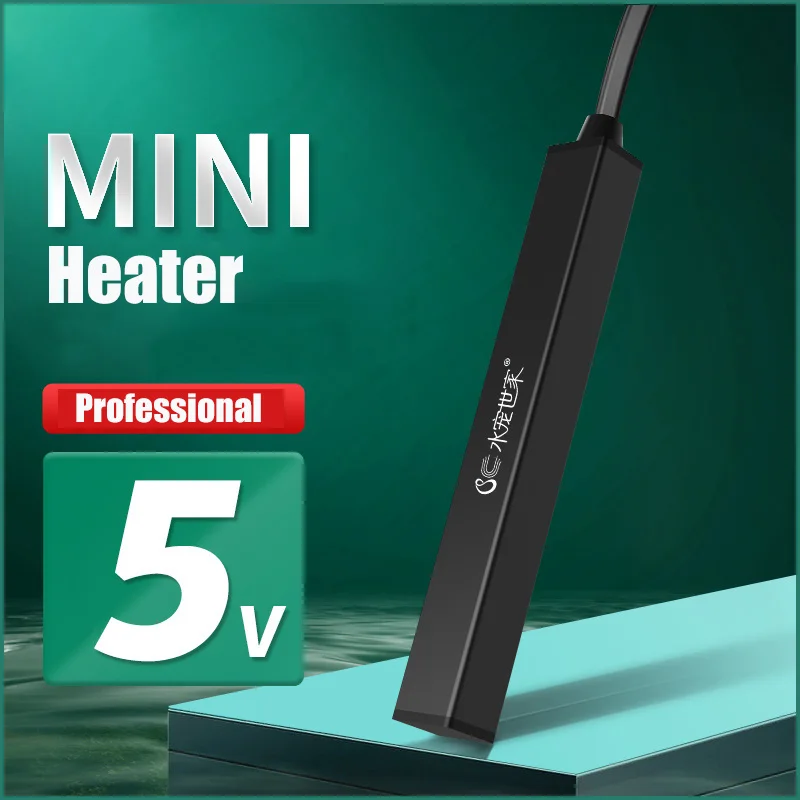 USB Mini Fish Tank Heater Rod Submersible Automatic Constant Temperature Heating Small Tortoise Tank Aquarium Water Heat 5W-30W