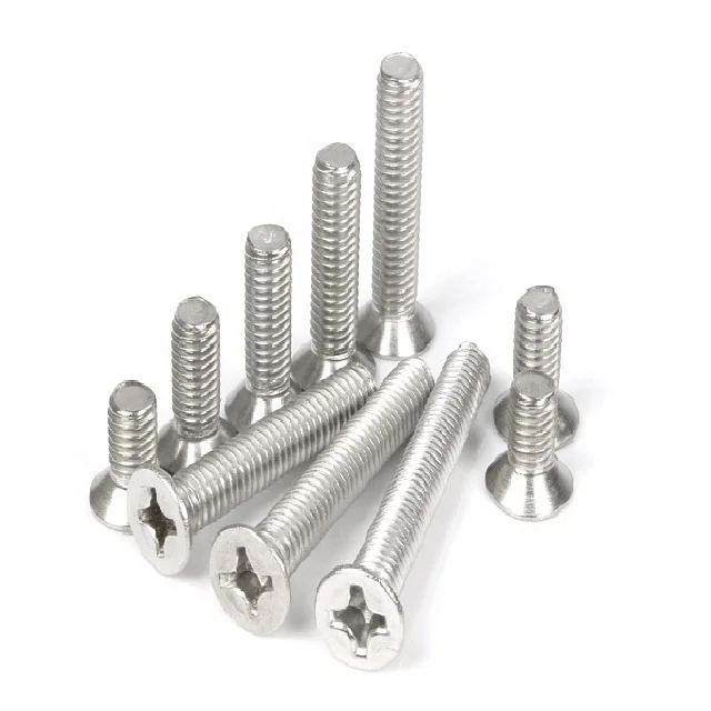 Phillips Screw Flat Head Stainless Steel 100pcs/lot UNC 6-32 3/8 1/2 5/8 3/4 7/8 1 Inch Machine Electrical *3/16 1/4 5/16