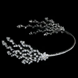 YCDZSWWL Crystal Branch Shape Headbands Bridal Headwear Women Elegant Hair Wear for Prom Ceremony Wedding Banquet