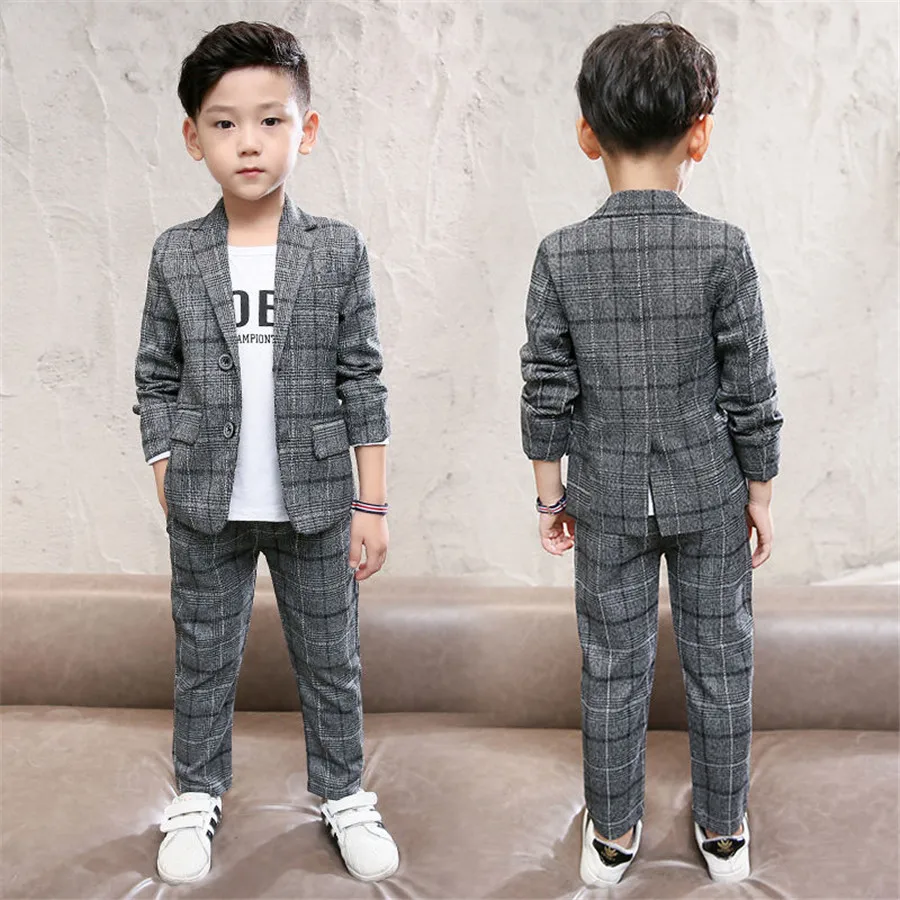 Classic Formal Boys Gentleman Wedding Suit Children Outerwear Clothing School Uniform Boy Outfit Suits For 4 5 6 7 9 10 12 Year