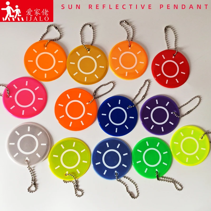 New 10 Pcs 5CM Small Sun Reflective Keychain Bag Keyrings Pendant Accessories For Road Visibility Safety Use