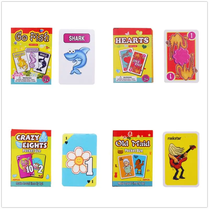 Juego de cartas para niños: sirvienta antigua, pez, corazones, fiesta familiar Crazy Eights