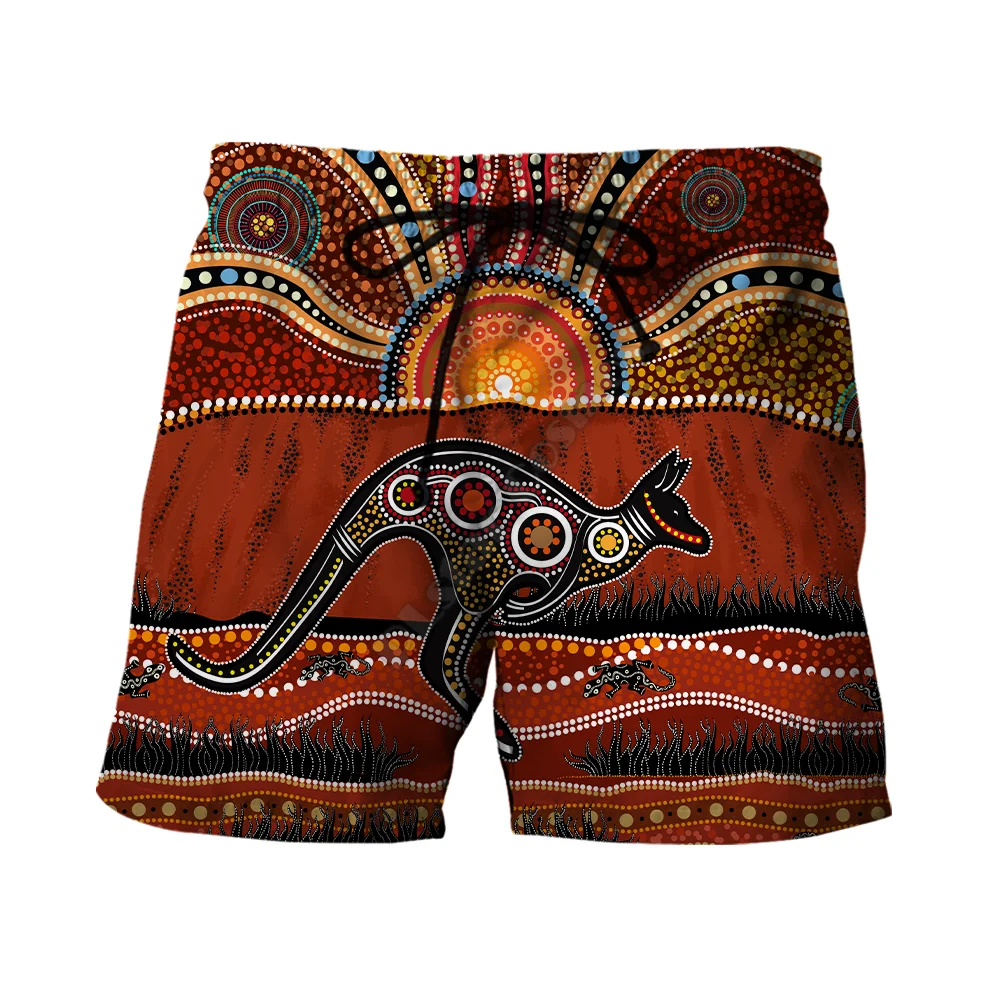 Summer Casual Shorts Aboriginal Australia Indigenous Lizards and the Sun 3D Printed Trousers For Women Men Shorts