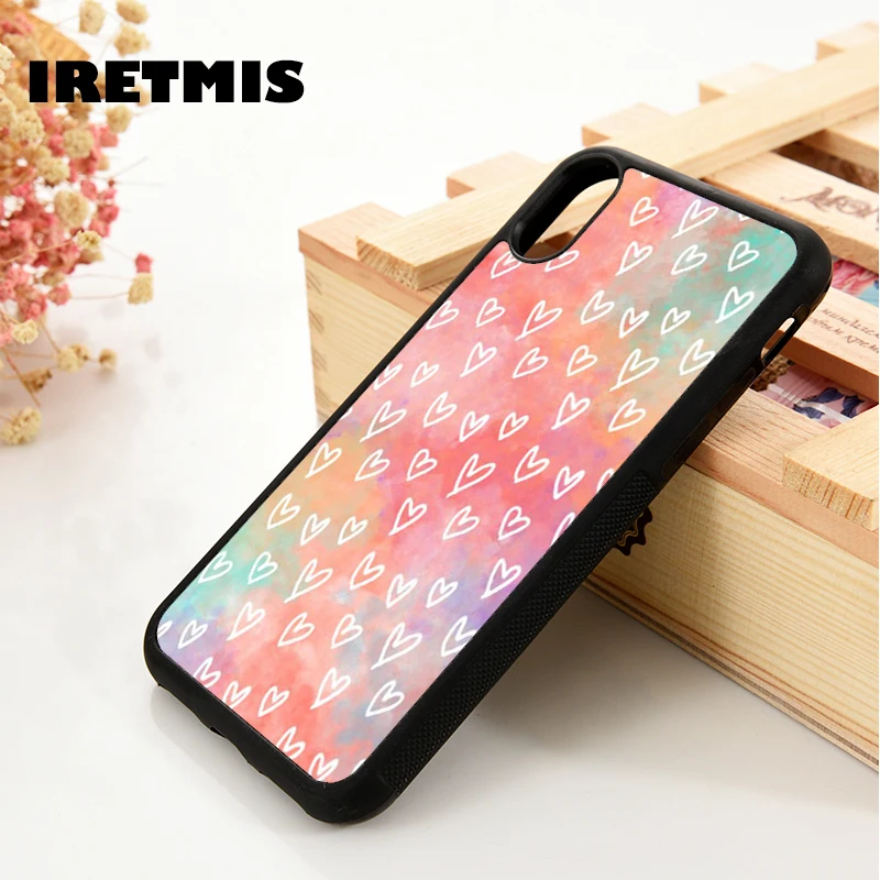 

Iretmis 5 5S SE 2020 6 6S силиконовый резиновый чехол для мобильного телефона чехол для iPhone 7 8 Plus X Xs 11 12 MINI Pro Max XR Радуга», «сердца»