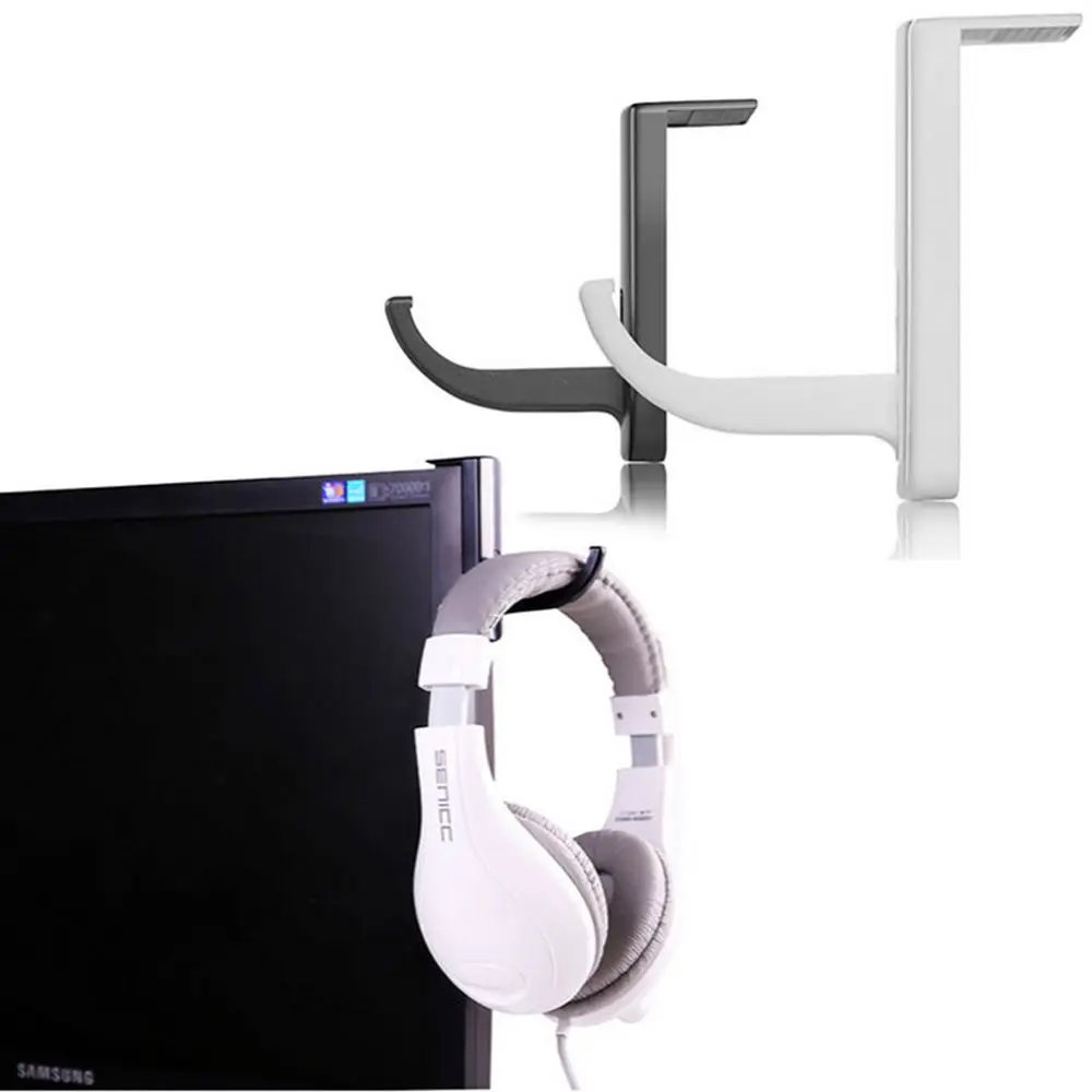 Universal Headphone Holder Hanger Wall PC Monitor Stand Portable Headset Hanger PC Monitor Holder Stand Mounted Hook Display