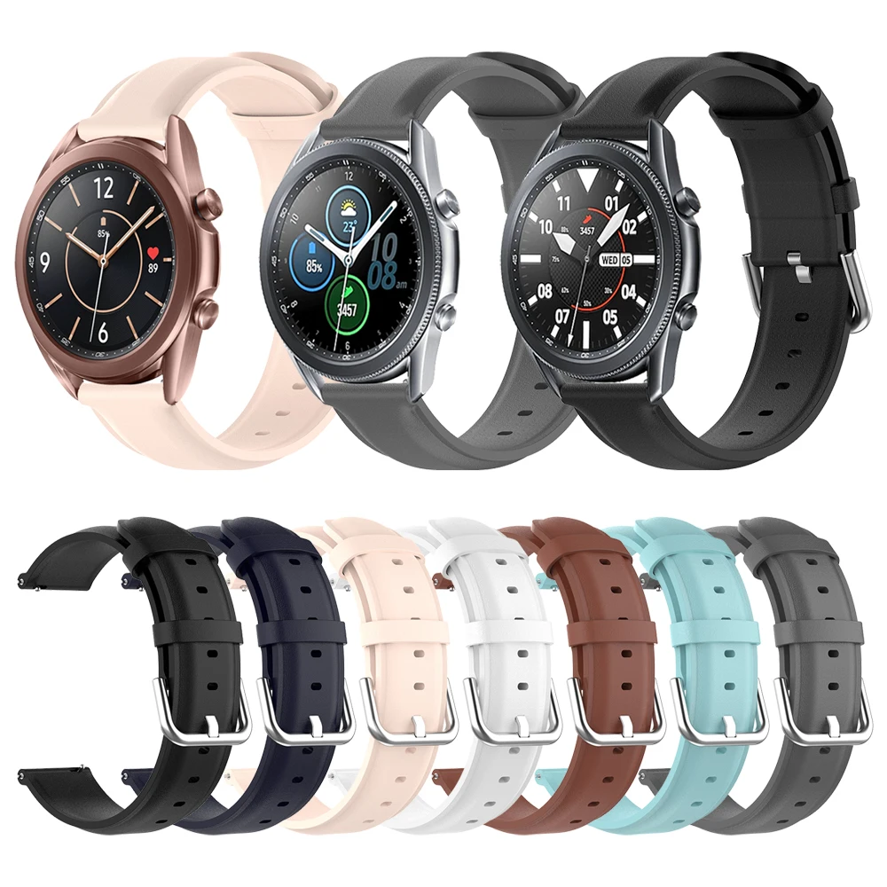 

For Samsung Galaxy Watch3 45mm 41mm Leather Strap Band For Samsung Galaxy Watch 3 LTE Smartwatch accessories Watchband Bracelet