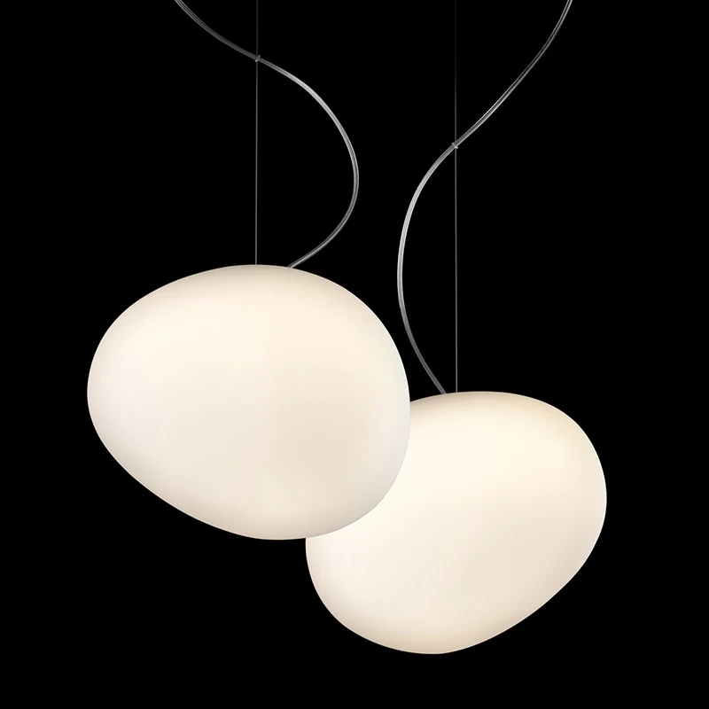 Foscarini-lámpara colgante Gregg, pantallas de cristal de burbujas blancas, diseño italiano, interior, hogar, cocina, restaurante, luz de escalera