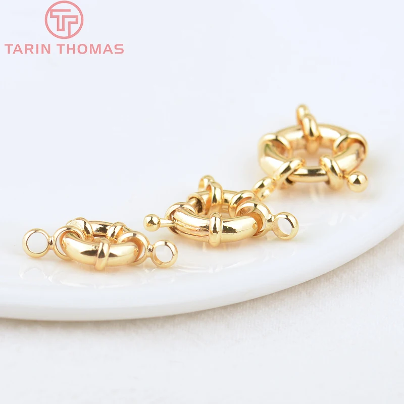 (2751)6PCS 11,5 MM 13MM 15MM 21MM 24K Gold Farbe Messing 2 Löcher Charms armband Stecker Hohe Qualität Diy Schmuck Zubehör – Detail 3