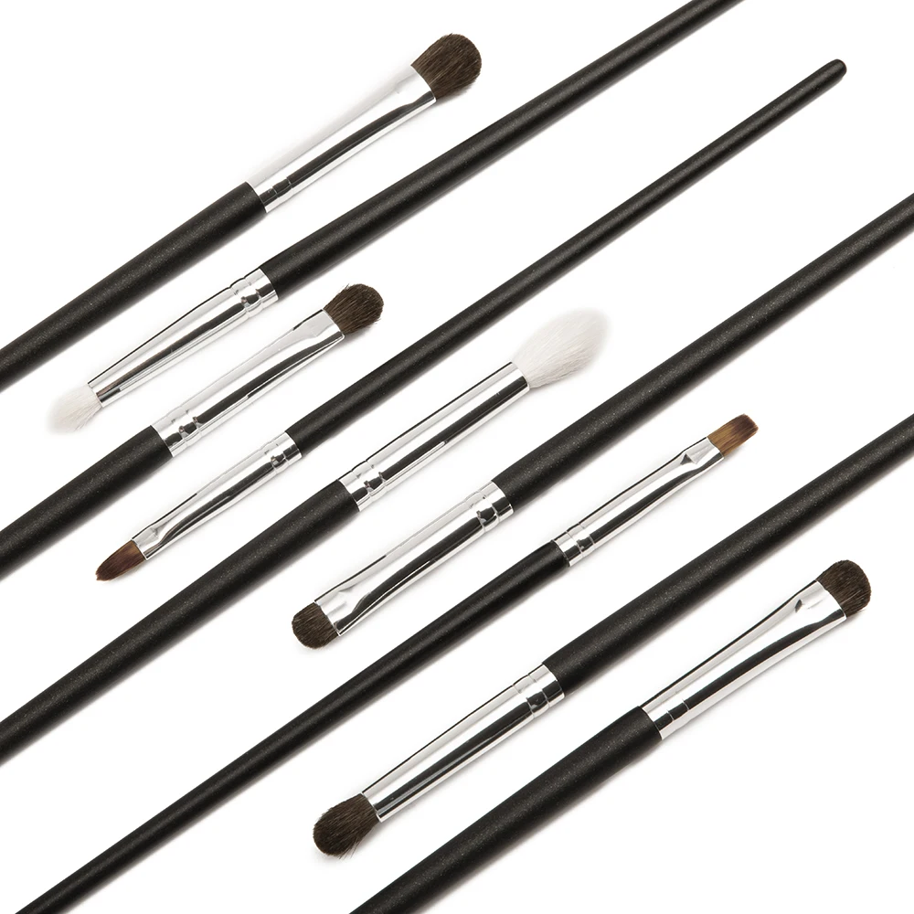 Shinedo 9/5/4/2 Pcs Makep Brush Set Eyeshadow Matte Black Color  Soft Goat Hair Beauty Make Up  Kit Brochas Maquillage