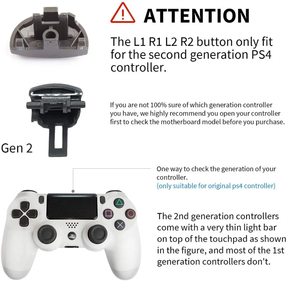 โลหะอลูมิเนียมBulletปุ่มL1 R1 L2 R2ทริกเกอร์ & D-PadและThumbsticks Silver KitสำหรับPS4 slim/PS4 Pro Gen 2