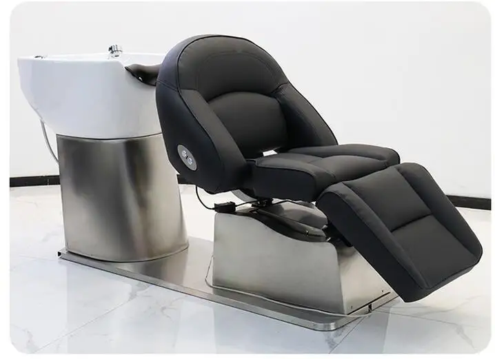 High-end sitting shampoo bed, semi-reclining flushing bed, hair salon, electric lift shampoo chair, barbershop and hair salon