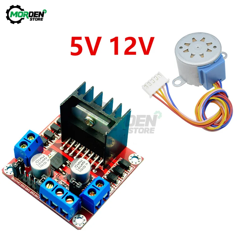 L298N DC Stepper Motor Driver Controller + 28BYJ-48 5V 12V Reduction Gear Stepper Motor 4 Phase Step Motor for Arduino