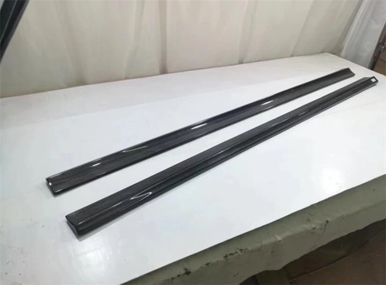 Carbon Fiber Side Body Skirts Kit Lip Trim Spoiler For Mercedes-Benz C-Class W204 C180 C200 C260 C300 C63 2007-2014