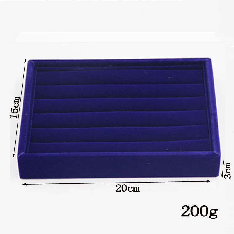 Caja organizadora de joyería, cajón de almacenamiento de 9 opciones, de terciopelo suave azul, para joyería, pendientes, collares, colgantes,