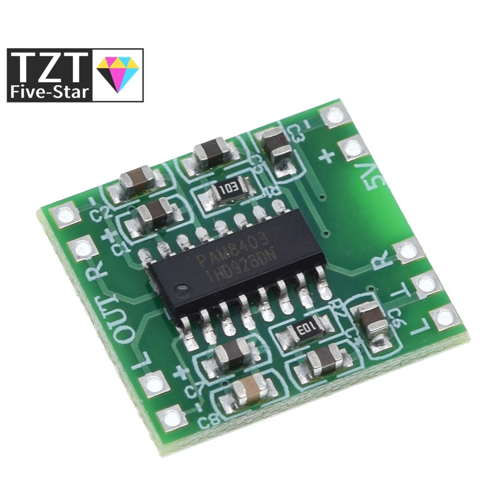 PAM8403 Modul Digitale Leistungsverstärkerplatine Miniatur Klasse D Leistungsverstärkerplatine 2 * 3 W Hochleistungs-2,5 ~ 5 V USB-Stromversorgung – Detail 9