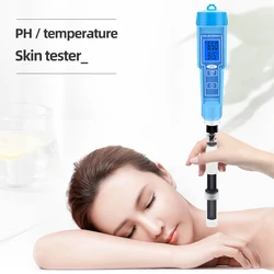 Misuratore di PH professionale per la pelle 2 in 1 misuratore di superficie PH a temperatura 0.00-14.00 ATC per terreno, pelle, carta, emulsione, piscina