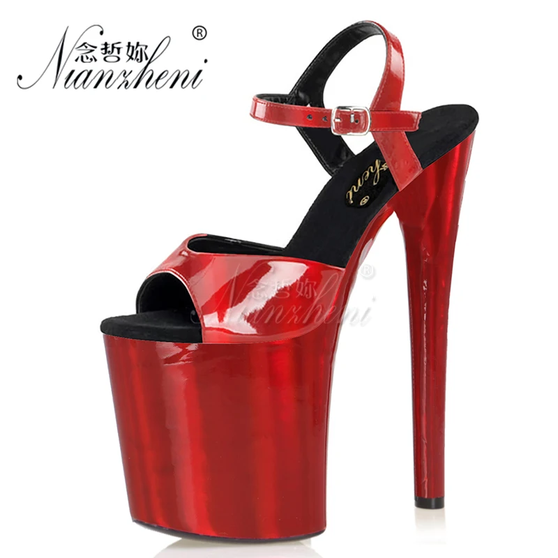 fashion Sexy Fetish Big Size Sandals 8 inches Thin heels Super shoes 20CM High heeled Clubbing Stripper pole Dance crossdresser