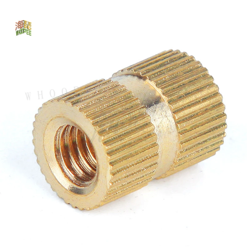 5/25X M2 M2.5 M3 M4 M5 M6 M8 M10 Solid Brass Pure Copper Metric Thread Injection Molding Knurl Insert Nut Nutsert Embedded Nut