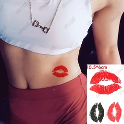 Tatuagem temporária à prova dwaterproof água adesivo vermelho lábios sexy beijo flash tatoo amor coração no pulso perna falso tatto para arte corporal