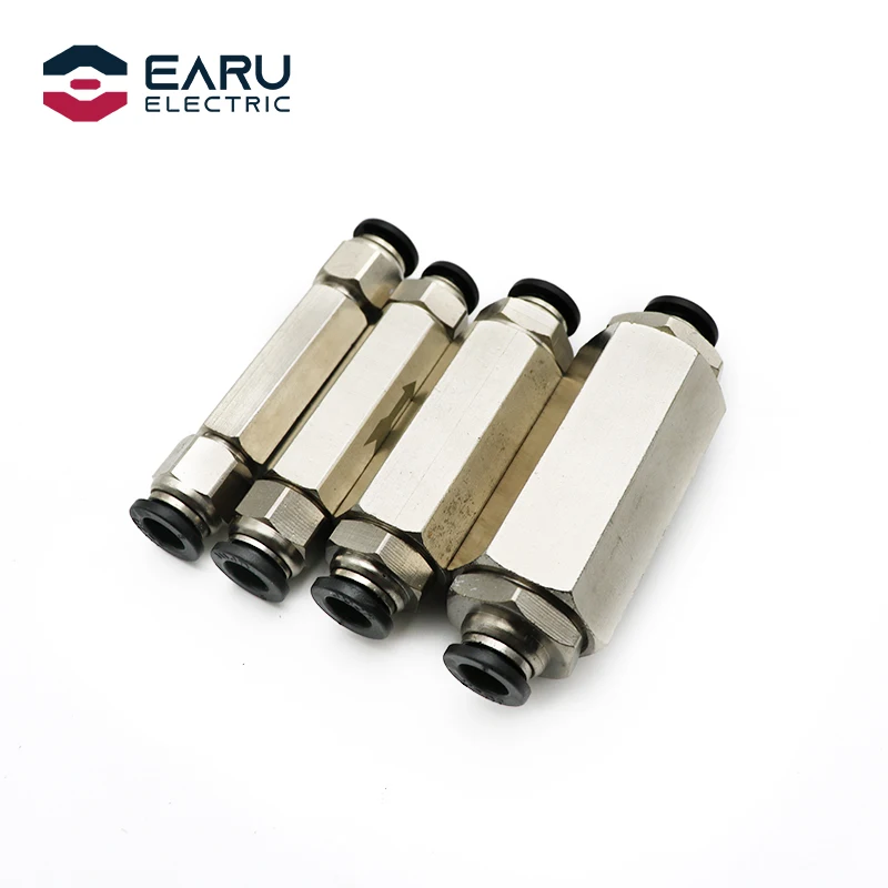 Pneumatic Check Valve Brass 4m 6mm 8mm 10mm 1/4 3/8 1/2 Inch Pipe Fitting Adapter Single Way Valve for Air Compressor Air Tube