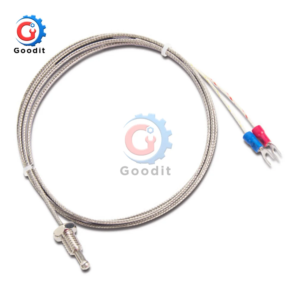 

Thermocouple Sensor M6 Screw K J PT100 Type 2M 3M Wire Cable Thermocouple Temperature Sensor Industrial Temperature Controller