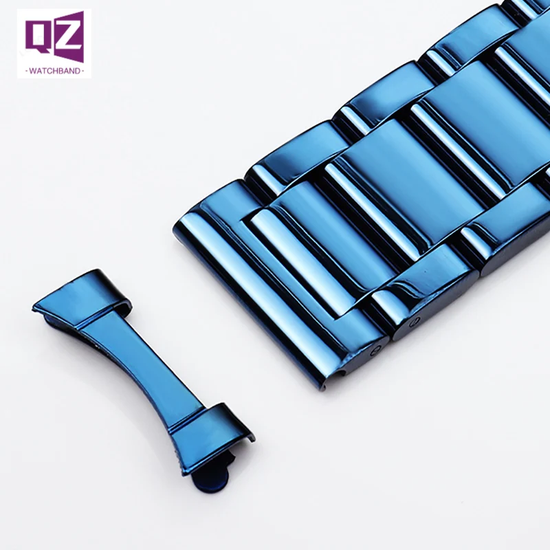 Stainless Steel Watchband Dark blue color Metal Wristwatches Band for armani citizen watch strap 18 19 20mm 21mm 22mm 23mm 24mm