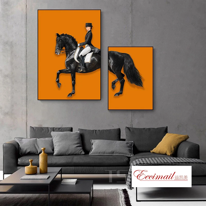 

EECAMAIL DIY Full Diamond Painting Luxury Knight Horse European Style Living Room Diamond Embroidery Hanging Painting No Frame