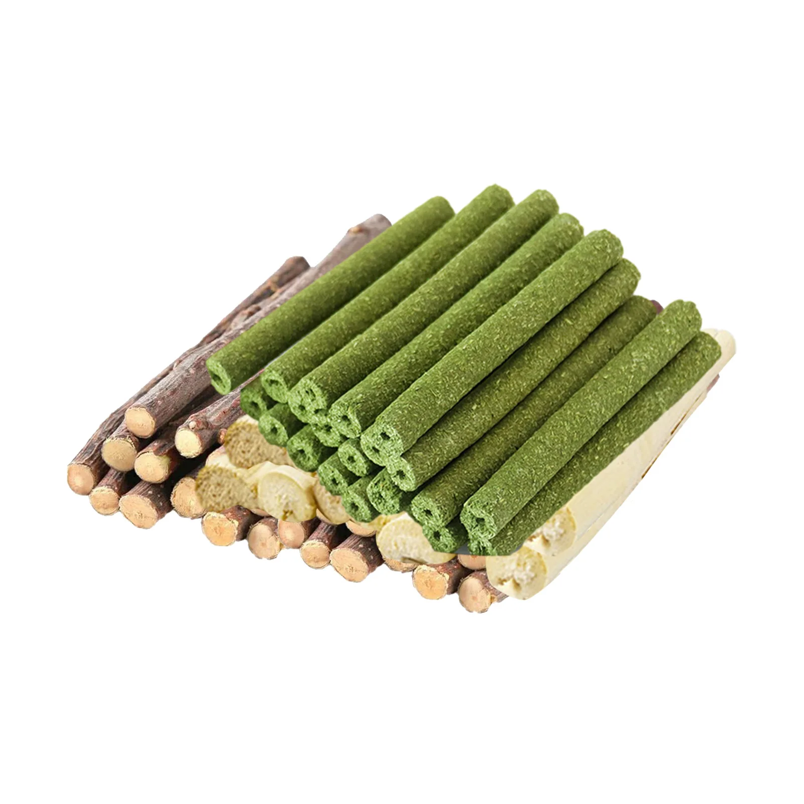 Pet Chew Toys Natural Apple Sticks / Alfalfa Hay Sticks And Sweet Bamboo 3 Kinds Of Combination Chew Toys For Rabbits Hamster